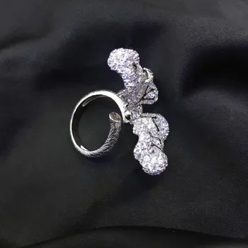925 sterlingas sidabro su kubinis cirkonis drugelis žiedas mielas reguliuojamo dydžio nutiesti akmens mados moterų papuošalai nemokamas pristatymas