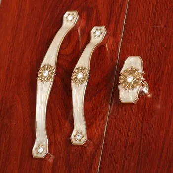 96mm 128mm europos mados stiklo kristalų stalčių spintelių rankenos išsitraukia gintaro balto aukso odininkas virtuvės spintos durų rankenos išsitraukia
