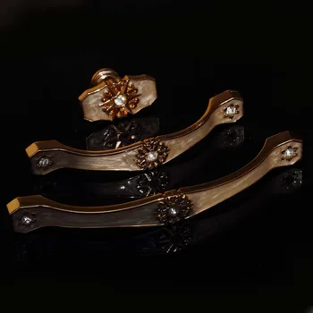 96mm 128mm europos mados stiklo kristalų stalčių spintelių rankenos išsitraukia gintaro balto aukso odininkas virtuvės spintos durų rankenos išsitraukia