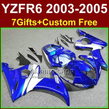 ABS plastiko užsakymą lauktuvės dalys YAMAHA purvasargiai YZF R6 2003 2004 2005 mėlyna lauktuvės rinkinys r6 03 04 05 W7IU
