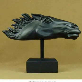 Abstrakti Arklio Galvos Skulptūra Rankų darbo Dervos Mustang Statula Ornamentu Amatų Reikmenys, Baldai Namų ir biurų Apdailai