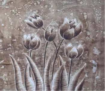 Abstrakti Vandens Lelijų Žiedai Sienų Tapybos Namų Dekoro Rankų darbo Šiuolaikinių Lotus Ruda Naftos Tapyba ant Drobės Meno