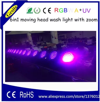 AC 100-240V Quad-spalva 36*18W RGBWA UV 6-in-1 LED judančios galvos plovimo šviesos viduje etape ir klubo dj profesional apšvietimas