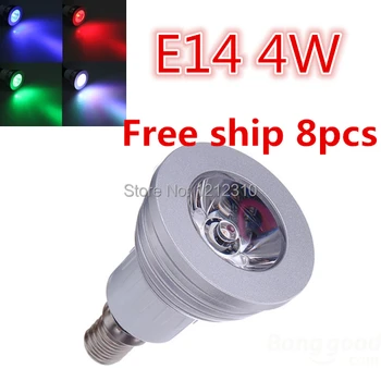 AC85-265V 16 Spalvų keitimas RGB LED Lempa E14 4W RGB LED Lemputė Lemputė, Prožektorius su Nuotolinio Valdymo nemokamas pristatymas