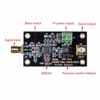 AD8362 Atsako Energijos Detektorių Modulis RF Demodulator Linijinis dB Išvestis 50Hz-3,8 G