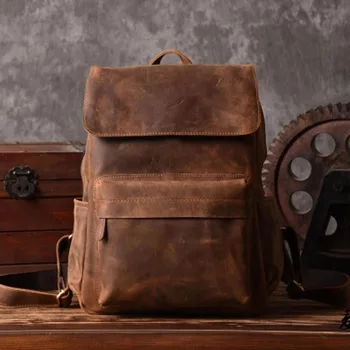 AETOO Europa ir Jungtinės amerikos valstijos retro pečių maišą vyrai kelionių kuprinė laisvalaikio pirmojo sluoksnio odos kompiuterio krepšys mokyklos stiliaus