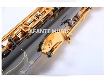 Afanti Muzikos Bb tonas / Žalvario korpusas / Juoda Nikelio, Aukso Sopranas Saksofonas (ASE-329)