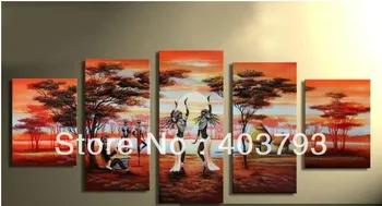 Afirca stiliaus kraštovaizdžio laimingas šokių šiuolaikinės mados naftos tapyba ant drobės apdaila nemokamas pristatymas