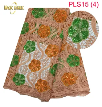 Afrikos stilius guipure laido nėrinių audinys su blizgančiais vestuvių suknelė nemokamas pristatymas PLS15