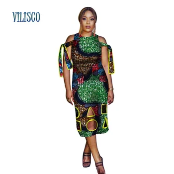 Afrikos Tiesiai Spausdinti Suknelės Moterims, Ilga Suknelė su Diržo heidi bazin Riche Tradicinių Afrikos Moterų Suknelės, Drabužiai WY2742