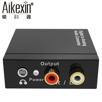 Aikexin DAC Skaitmeninio į Analoginį Garso Keitiklis Optinis Coax RCA R/L 3,5 mm Adapteris 3,5 mm Lizdas su optinis kabelis
