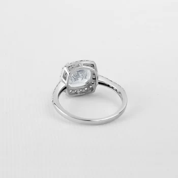 AINOUSHI 2 Karatų Pagalvėlė Halo Sužadėtuvių Žiedas, Vestuvių Žiedai 925 Sterlingas Sidabro Žiedai, Pirštas Lab