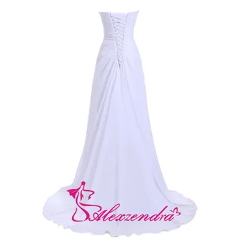 Alexzendra Linijos Šifono Bridesmaid Suknelę, Vestuvių Stebėjimo Šalis Suknelė Brangioji Kristalai Bridesmaids