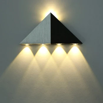 Aliuminio Trikampis LED Siena Lemputė 5W AC85-265V Miegamojo Kambarį Apdaila, Patalpų Apšvietimas, Lauko Šalies Kamuolys Disco Šviesos