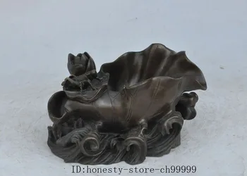 Amatų statula kalėdų kinijos fengshui bronzos lotoso lapai Žiogas statula smilkalų degiklis Censer helovinas