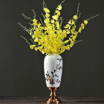 American retro keramikos vaza gėlių dekoras apdailos Namų Dekoravimo Europos stiliaus kambarį šokių orchidėjų žiedų rinkinys
