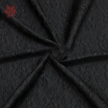 Amerikietiško stiliaus juoda abrikosų 3D įspaustu gėlių žakardo brokatas audinio suknelė kailis tecidos stoffen tissu NEMOKAMA LAIVAS SP4728