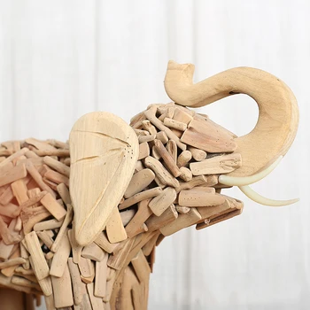 Amerikos kaimo kūrybos dovanos, medinis dramblys rankdarbių Pietryčių Azijos stiliaus kūrybos namuose minkšta apdaila vienetų