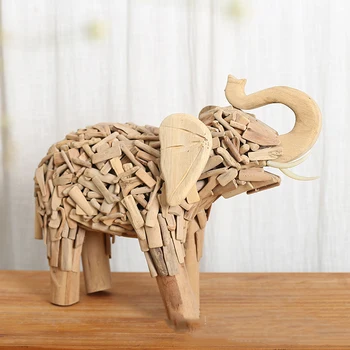 Amerikos kaimo kūrybos dovanos, medinis dramblys rankdarbių Pietryčių Azijos stiliaus kūrybos namuose minkšta apdaila vienetų