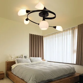 Amerikos šalyje, lubų lempa šiuolaikinės paprasta kambarį lempos šiltas miegamojo lempa Šiaurės restoranas asmenybės stiklo lempa