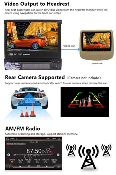 Android 6.0 1Din Auto radijas Stereo Multi ScreenCar DVD Grotuvas+GPS,BT,RDS,WIFI,Touch Ekranas + Galinio vaizdo Kamera + Nuotolinio Valdymo pultas