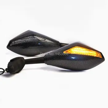 Anglies Pluošto Motociklo LED Posūkio Signalo Galinio vaizdo Šoniniai Veidrodėliai Honda CBR600 F1/F2/F3/F4/F4i CBR600RR CBR900/929 CBR900RR