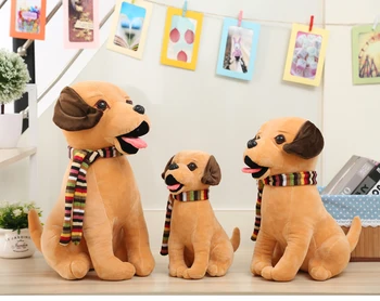 Animacinių filmų šuo su skara ,ruda tupint šuo pliušinis žaislas minkštos lėlės kalėdų dovana b0137