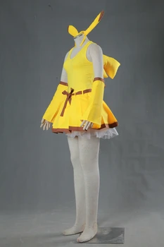 Anime Cartoon Pocket Monstras Cosplay Pikachu Mergina Dress Moterų Kostiumas Vasaros Suknelės Helovinas Drabužius Su Visais priedais