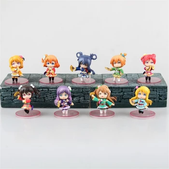 Anime Love Live ! Mokyklos Idol Projekto Kotori Minami Q Versija PVC figūrėlių, Kolekcines, Modelis Vaikams, Žaislai, Lėlės, 7cm 9pcs/set