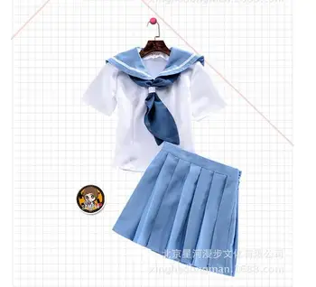 Anime Nužudyti la Nužudyti Mako Mankanshoku Cosplay Kostiumų Mielas Slim dviejų dalių Plisuotos Suknelė, Pilnas Komplektas (marškinėliai + sijonas )