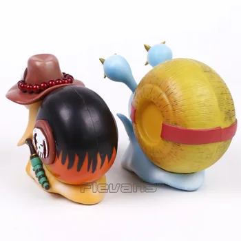 Anime One Piece Luffy & Ace Den Den Mushi Telephone PVC Figures Toys 2pcs/set 11cm