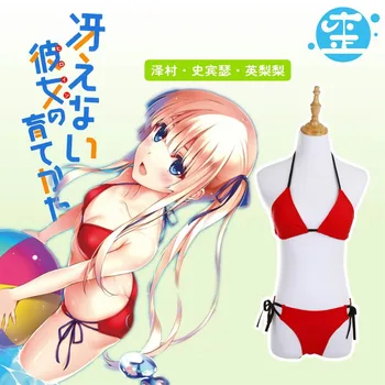 Anime Saekano: Kaip Padidinti Nuobodu Draugei Eriri Spencer Sawamura cosplay mergaičių maudymosi kostiumėlį raudona seksualus nemokamas pristatymas