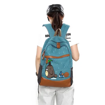 Anime Tonari no Totoro Cosplay Ranka-dažytos vyrų ir moterų korėjos banga studentų krepšys 