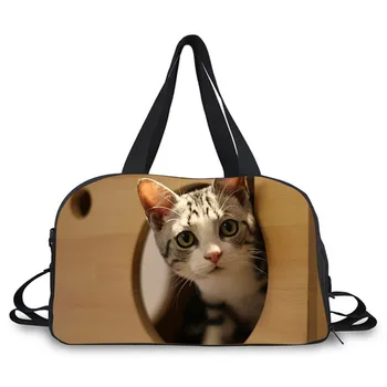 AnyFocus prekės rankinės Vyrams, moterims, krepšiai, Naminių kačių spausdinti maišelį bagažo aukštos kokybės pečių maišą mados kietas kelioninis krepšys