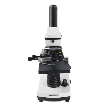 AOMEKIE 64X-640X Monokuliariniai Biologinis Mikroskopas su Slankiosiomis Etape Valdovas Viršų/į Apačią LED Mokslo Namo Lab Skaidres Žiūrėti Dovana