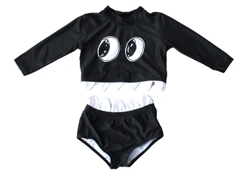 AONIHUA 2017 Dizainerio Kūrybos juokinga Mergaitėms Dviejų dalių maudymosi kostiumėlį vaikai Profesinės swimwears Vaikų Gyvūnų black maudymosi kostiumai