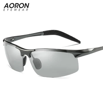 Aoron klasikinis pilotas photochromic poliarizuoti akiniai nuo saulės Vyrams, bet kokiu oru, Anti-glare HD Vairavimo akinius oculos de sol feminino UV400