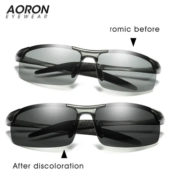 Aoron klasikinis pilotas photochromic poliarizuoti akiniai nuo saulės Vyrams, bet kokiu oru, Anti-glare HD Vairavimo akinius oculos de sol feminino UV400