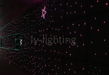 Apdailos optinio pluošto šviesos rinkinys optinio pluošto kibirkštis žvaigždžių celing šviesos RGB+W 16W led šviesos šaltinis+ 0.75mmx3mx300pcs pluošto