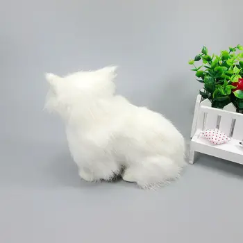 Apie 16x18cm tupint balta katė modelis,polietileno&kailiai, rankdarbių Figūrėlės namų puošybai žaislą dovanų a2577