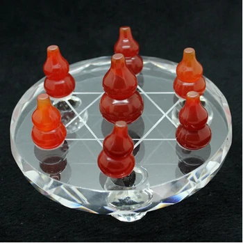 Apotropaic natūralių kristalų kūno raudonas agatas Hemsleya septynių masyvas apdaila