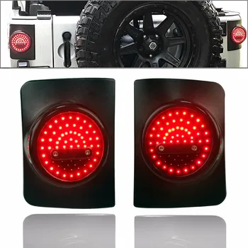 Apvalus LED Uodegos Šviesos Veikia Stabdžių Žibintas Atbulinės Šviesos Posūkio Signalo Jeep Wrangler Unlimited JK 4 Durų Led užpakalinis žibintas