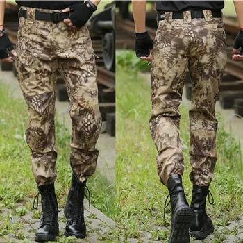 Armijos Gerbėjų Vyrų Lauko Mokymo IX7 Kamufliažas Taktinis Kovoti Kelnes Vyrų Medžioklės Kempingas, Žygiai Bendras Krovinių Sportwear Kelnės