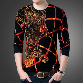 Asmenybės 3D sparnus, erelis modelio spausdinimo mados boutique megztinis Rudenį&Žiemos 2017 Nauja aukščiausios kokybės medvilnės džemperis vyrams, M-4XL