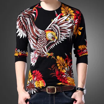 Asmenybės 3D sparnus, erelis modelio spausdinimo mados boutique megztinis Rudenį&Žiemos 2017 Nauja aukščiausios kokybės medvilnės džemperis vyrams, M-4XL