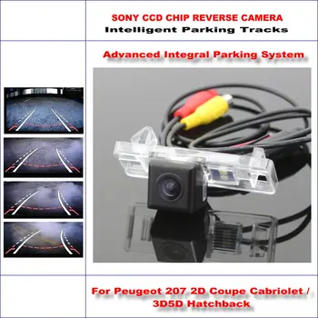 Atbulinės eigos Kamera Skirta Peugeot 207 2D Coupe Cabriolet / 3D5D Hečbekas išoriniai Atgal į Viršų / 580 TV Lines Dinaminis Orientavimo Dainos