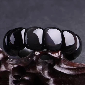Atidarymo Šviesos Natūralus Juodas Obsidianas, Apyrankių Natūralus Juodas Obsidianas Vertus Prekės Natūralus Juodas Obsidianas Vertus Eilės Grandinės