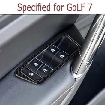 Atreus 4pcs Langų Pakėlimo Mygtuką Perjungti Anglies Pluošto Lipdukai Volkswagen VW Golf GTI 7 MK7 GTE GRNT Auto Reikmenys 2013-2017