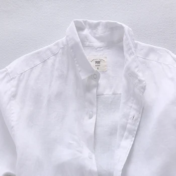 Atsitiktinis Havajų Marškinėliai Vyrams Lino Dizaineris Prekės Slim Vyrų Marškinėliai ilgomis Rankovėmis Balti Marškinėliai Vyrams Drabužius Pavasario camisa masculina