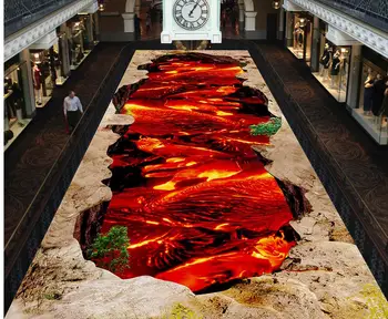Atsparus vandeniui grindų Gaisro kalnų freskos tapybos 3D sienų freskomis, tapetai, grindų Pasirinktinius Nuotraukų lipnios 3D grindų